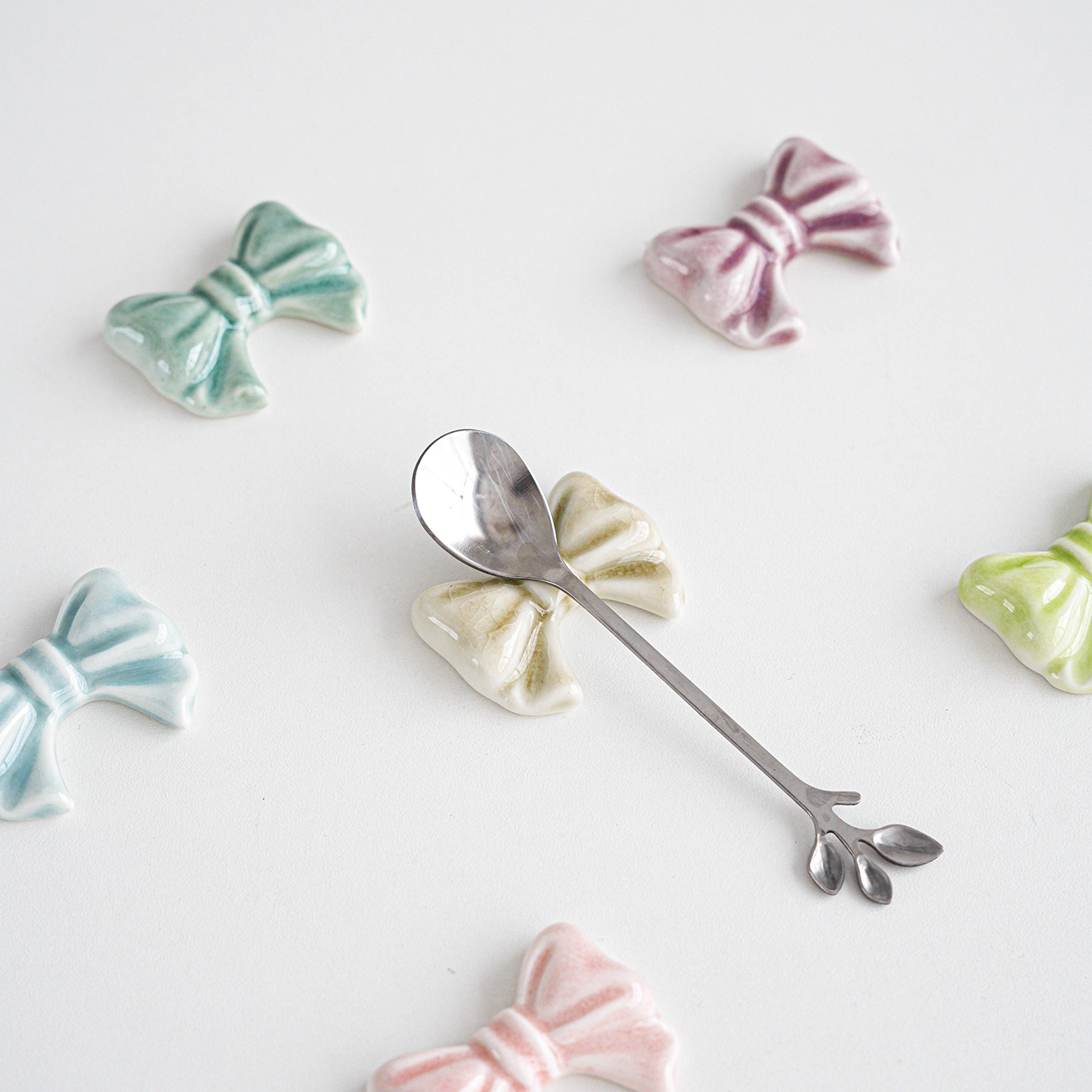 Cross-Border Japanese-Style Matcha Butterfly Pen Holder, Tea Tray, Cute Style Tea Accessories, Tea Spoon, Soup Spoon Holder, Chopstick Holder