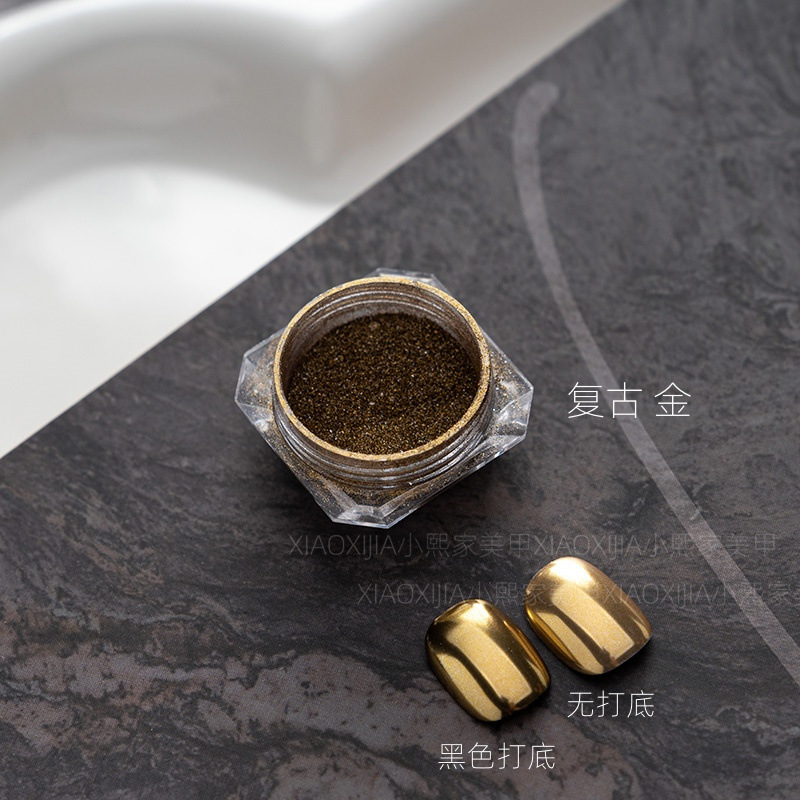 跨境魔镜粉复古金银色闪粉重金属镜面墨镜粉极光粉爆闪美甲饰品|undefined