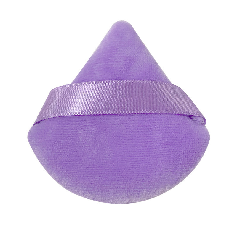 Esponja triangular para polvos sueltos, aplicador de polvos compactos, esponja de superficie aterciopelada, aplicador de polvos secos, herramienta de belleza.
