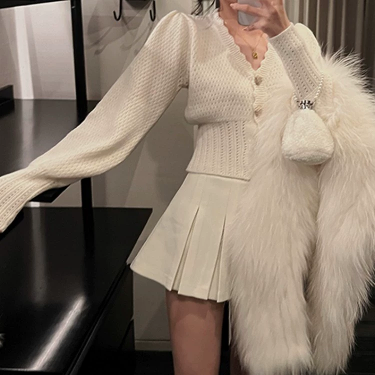 Зимний свитер, вязаный кардиган с длинными рукавами, 2023 год, стиль Chanel, свободный крой