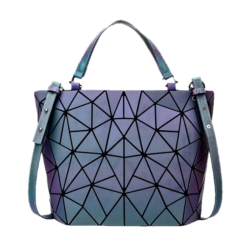 Estilo japonés rombo geométrico mochila mujer fresco nueva moda láser de gran capacidad mochila mujer estudiante mochila