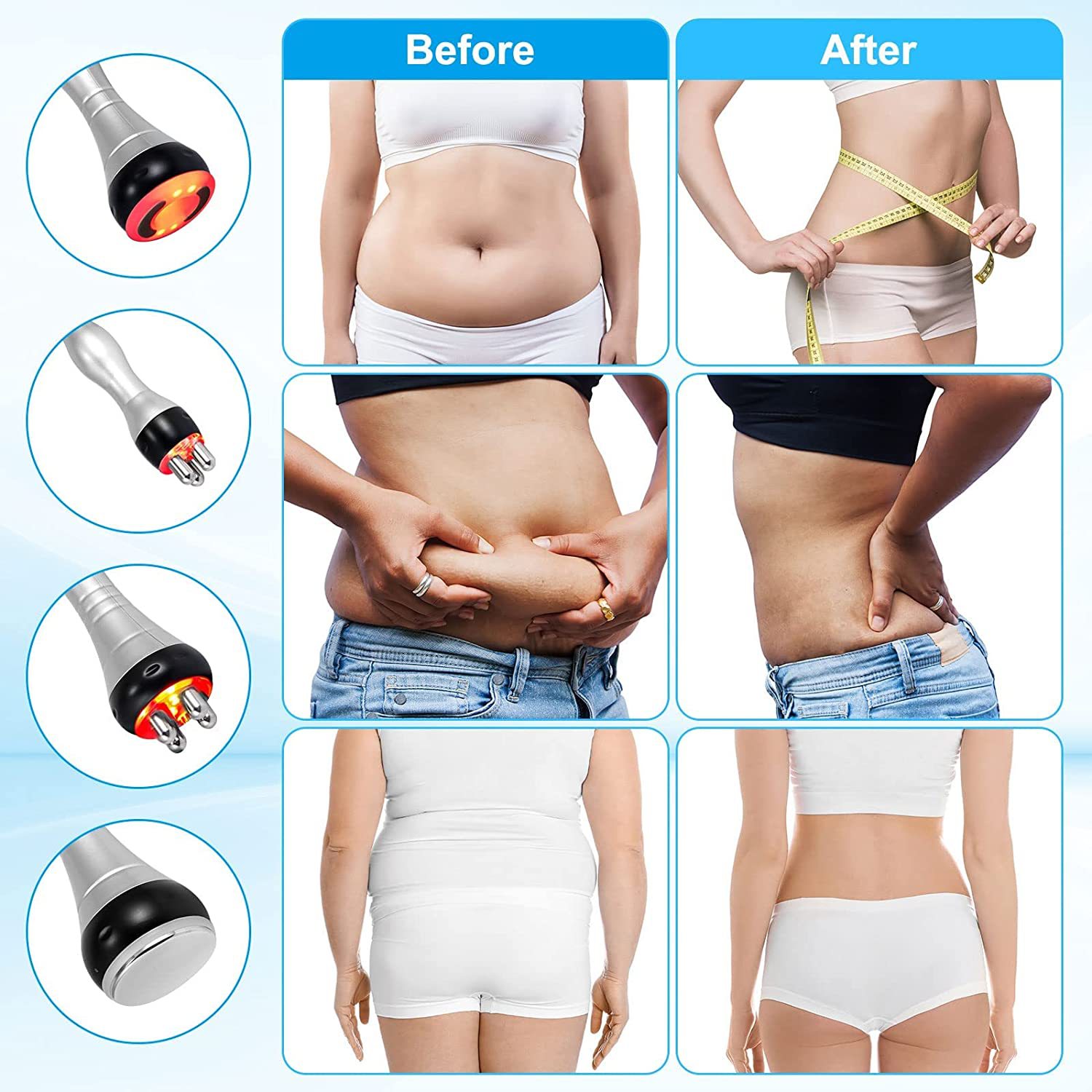 Instrumento adelgazante 4 en 1 transfronterizo de 40K cuidadosamente seleccionado, instrumento de masaje y reducción de grasa para moldear el cuerpo, instrumento de belleza de presión negativa para el rostro