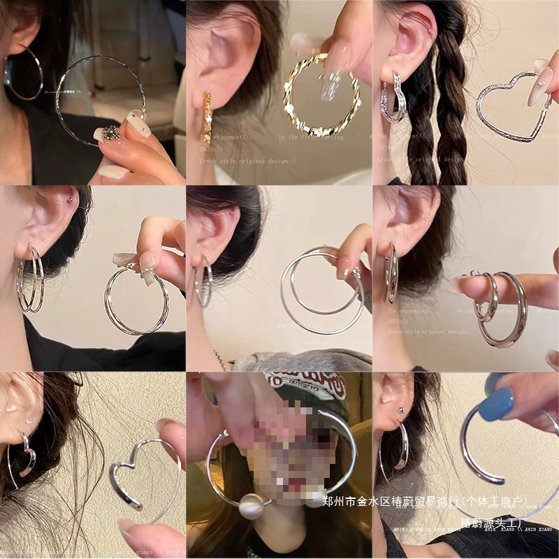 Серьги, серебряная игла, европейский стиль, стиль легкой роскоши, яркий запоминающийся стиль, стиль высокого качества, образец серебра 925, оптом