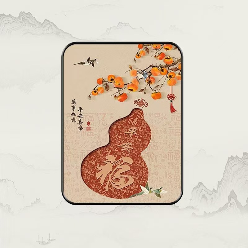 百福图葫芦摆台新中式客厅电视柜桌面装饰摆画好寓意卧室餐厅摆画|undefined