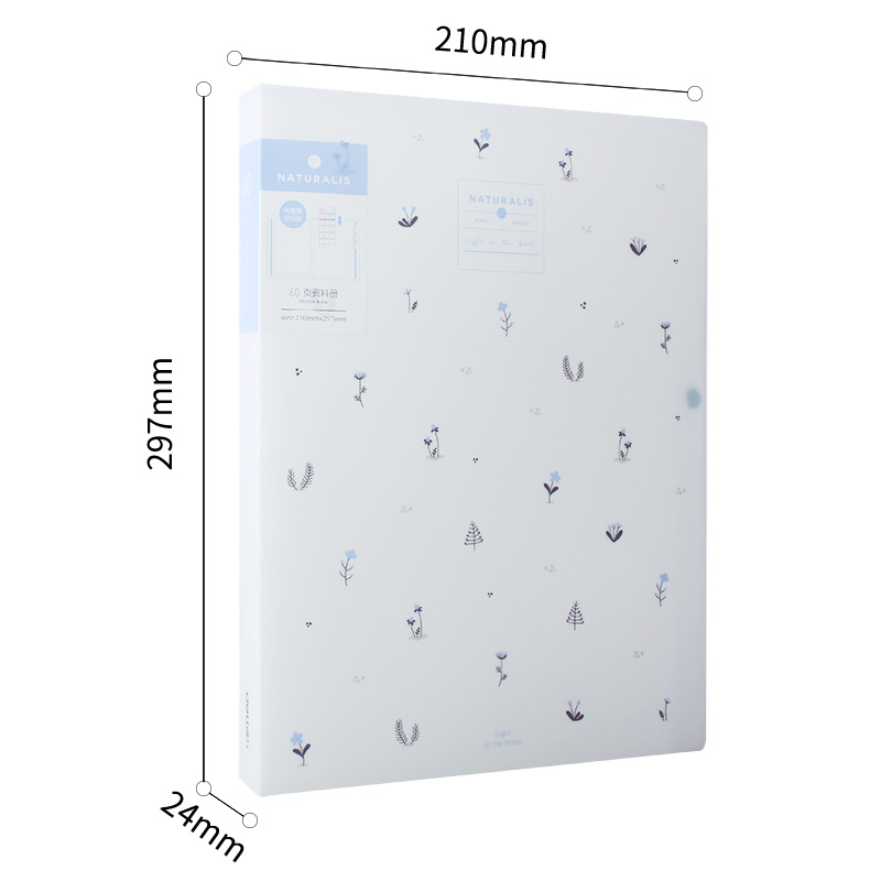 Deli 72477 carpeta de múltiples capas libro de datos insertar estudiante prueba clip de papel A4 floral fresco