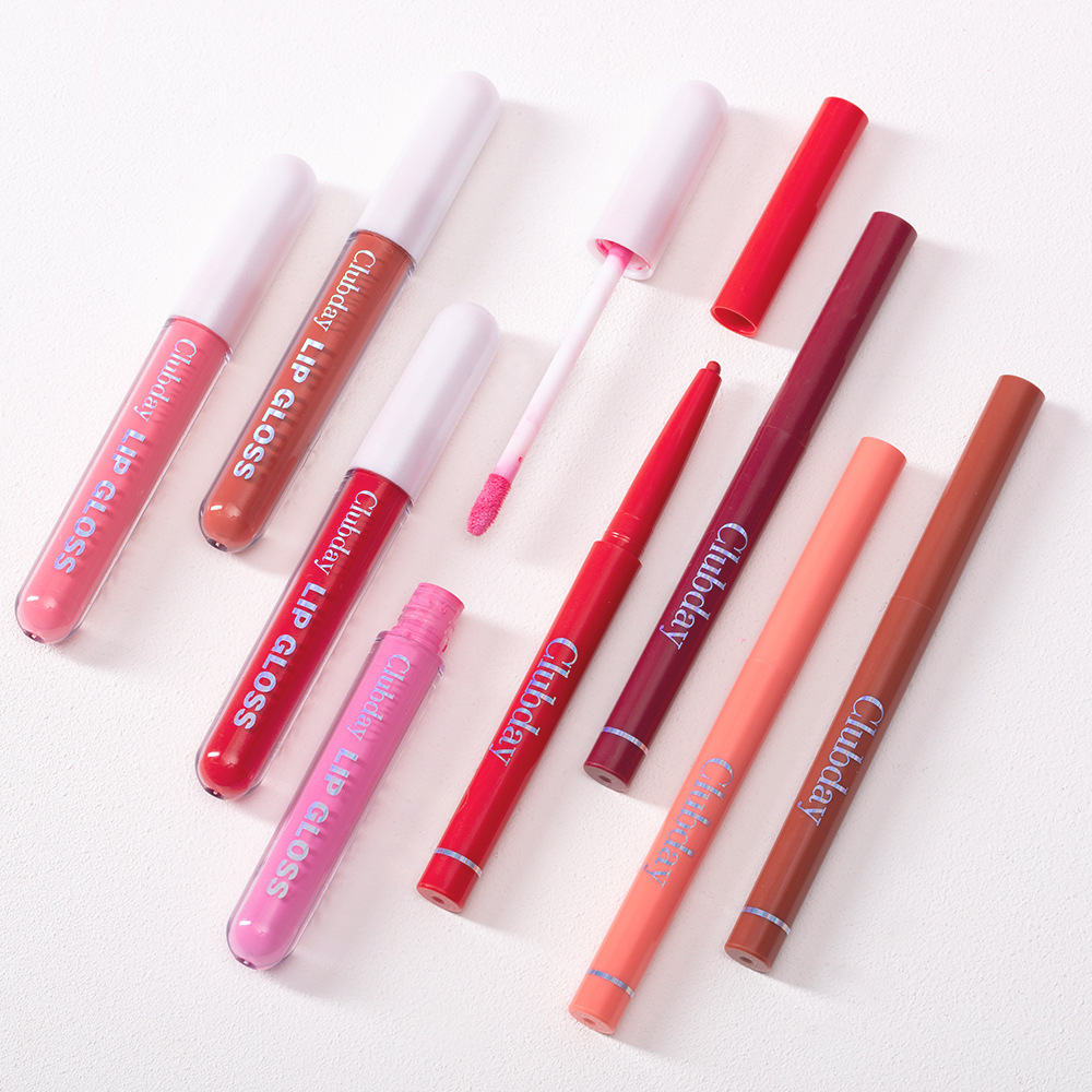 Clubday Lip Makeup 1+1 Set: Velvet Matte, Water-repellent Lip Gloss and Outlining Lip Pen undefined