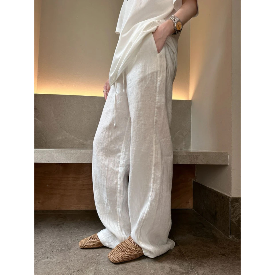 Cross-Border Foreign Trade American Niche Casual Pants for Women Summer New Loose Straight Retro Design Versatile Long Pants