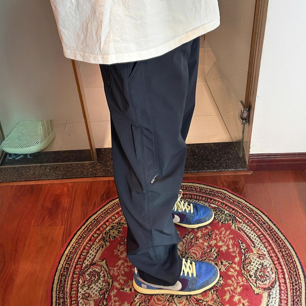 美式工装裤子男款藏青色户外机能风冲锋裤hiphop显瘦运动登山裤潮