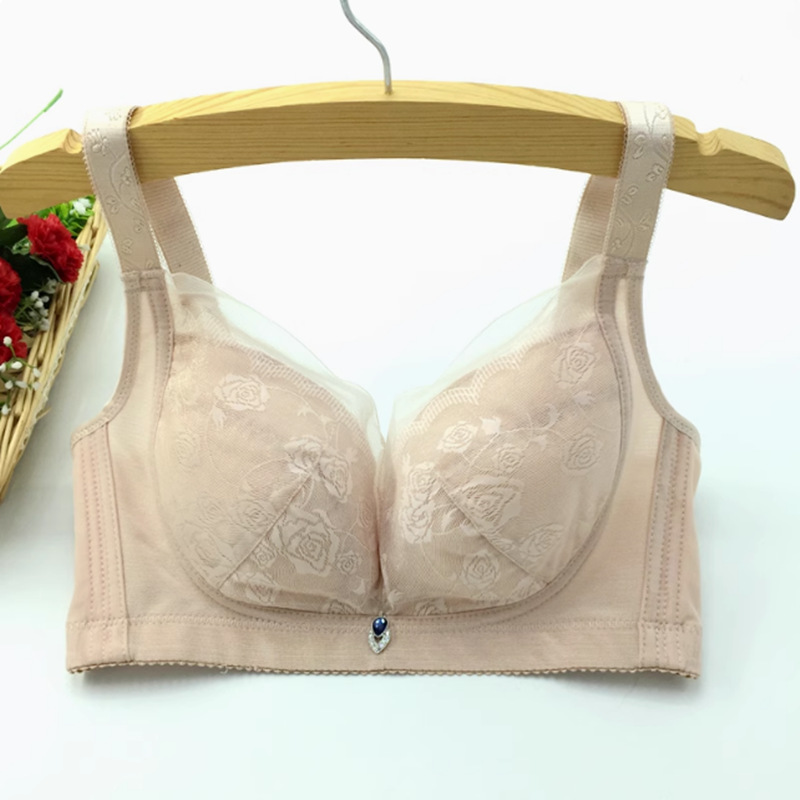 Lace Thin Cup Comfortable Non-rimmed Bra Push-up Adjustable Anti-sagging Women's Underwear 851
