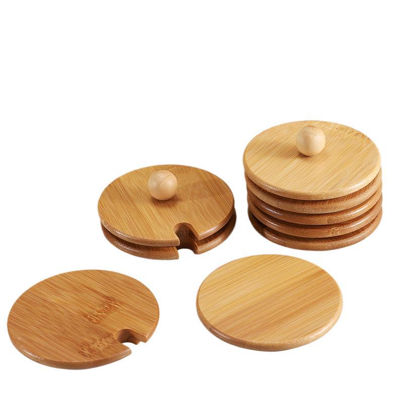 Taza de agua, taza de desayuno redonda, taza de cerámica, taza de vidrio, taza de bambú, taza de madera, taza de cubierta, accesorios a prueba de polvo, universal