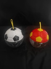 创意足球卡通塑料包装瓶可手提糖果零食玩具积木收纳桶储物塑料瓶