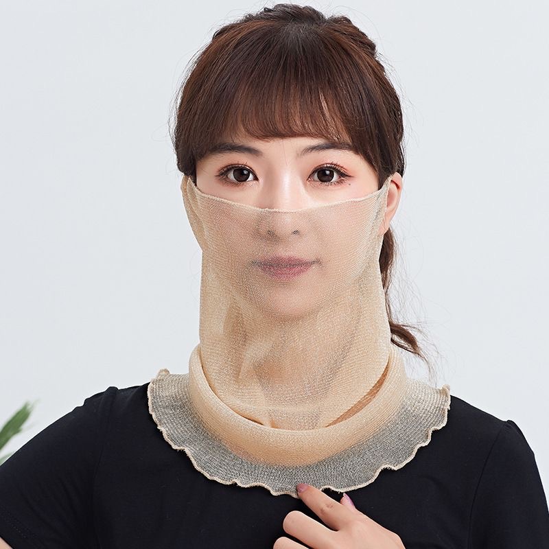 골드 실크 스카프 베이지