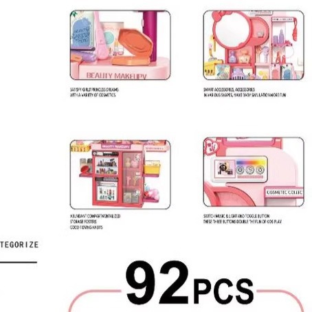 Transfronterizos luz infantil música梳妆台 conjunto de herramientas decorativas secador de pelo mesa de maquillaje juguetes caseros