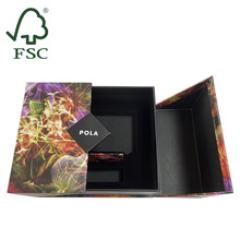 FSC認證過油磨光方型對開翻蓋禮品盒 化妝品雙開門彩盒禮品包裝盒