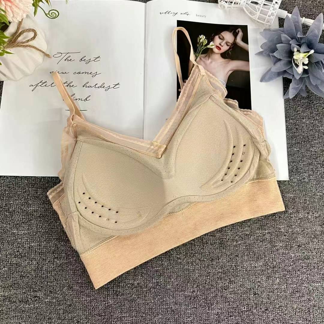 Nueva taza fija sin costuras hermosa espalda sin anillo de acero ropa interior chaleco chaleco cómodo ropa interior damas base sostén al por mayor