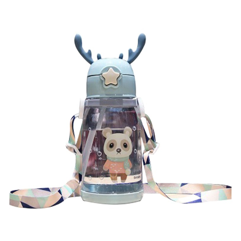 Botella de agua con pajita para niños, resistente a caídas, ideal para jardín infantil y escuela primaria