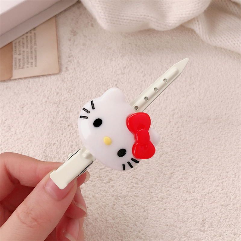 Horquilla de gato grande, clip de flequillo lateral de la frente femenina, posicionamiento de maquillaje, clip de una palabra sin costuras, tocado de niña