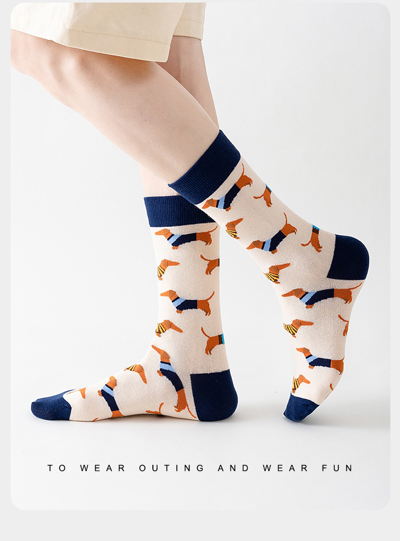 Autumn&Winter Season Unisex Gender Cute Style Unisex Cute Animal Dog Cat Cotton Polyester Ankle Socks A Pair