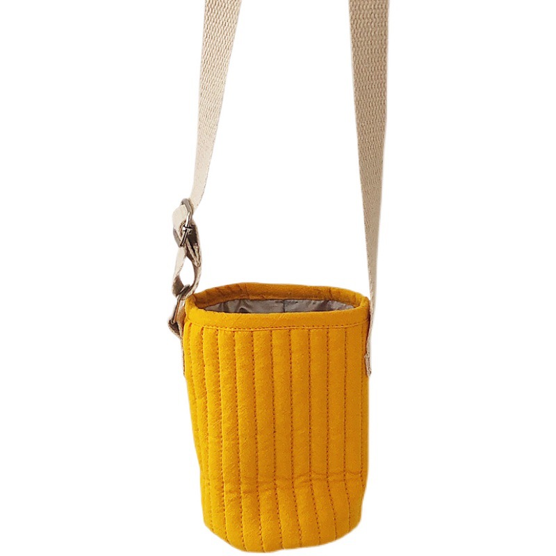 WBZ7韓系ins兒童保溫杯套 絎縫包 水杯套 斜挎便攜水壺防摔防燙保