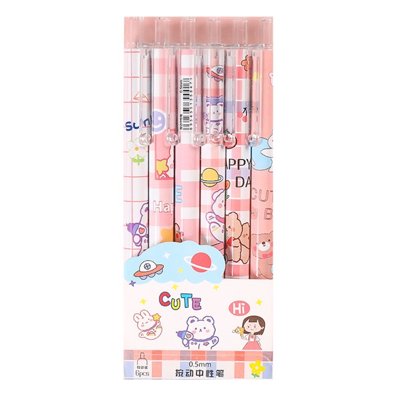 Temporada escolar lindo dibujos animados neutral caja pluma estudiante tarea pluma de agua gran capacidad reemplazo núcleo Oficina conjunto pluma