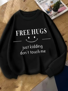 U 17865 Printed Round Neck Sweatshirt 欧美印花卫衣