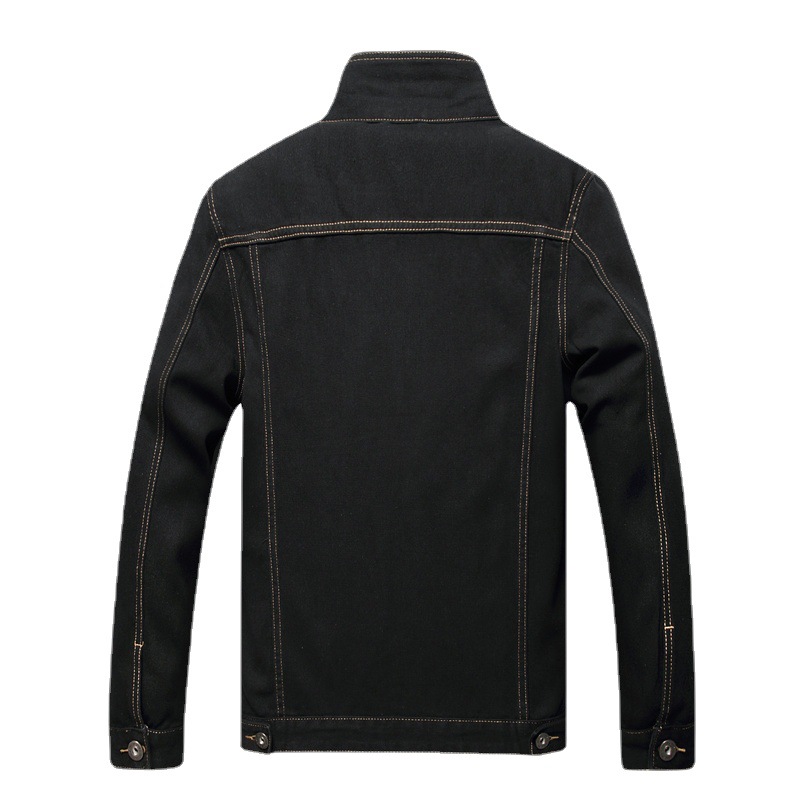 Veste décontractée en coton fin pour homme, simple boutonnage, avec poche latérale ordinaire, ample, noire, automne_voghion.com