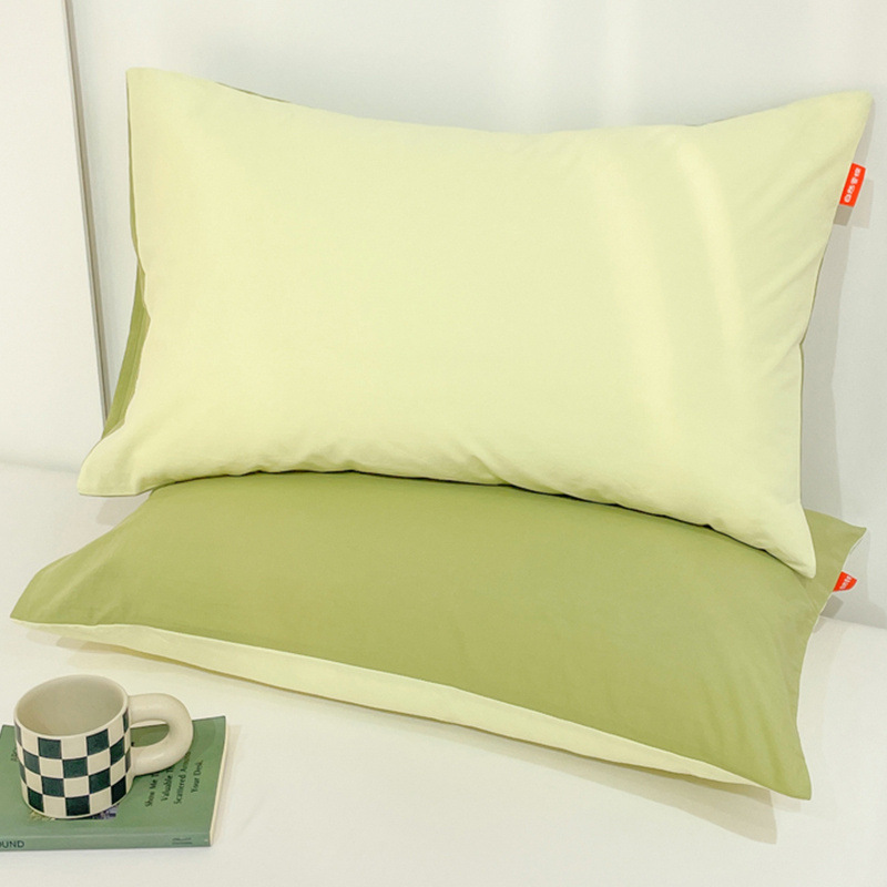 Funda de almohada de color sólido Funda de almohada de algodón puro 48cmx74cm Un par de Funda interior de núcleo de almohada individual 40x60 para el hogar