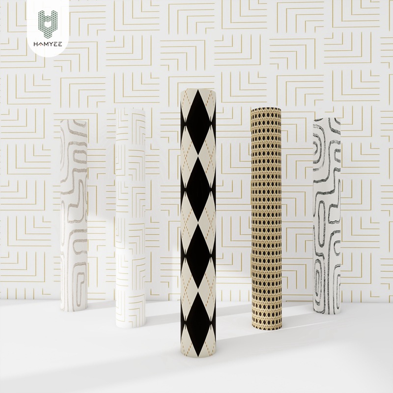个性几何时尚墙纸加厚自粘酒店卧室电视背景墙墙贴自贴墙布防水