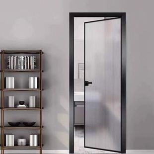 Extremely Narrow Flat Bathroom Door Toilet Door Frame Door Cover Titanium Magnesium Aluminum Alloy Full Set Changhong Glass Door Bathroom Door