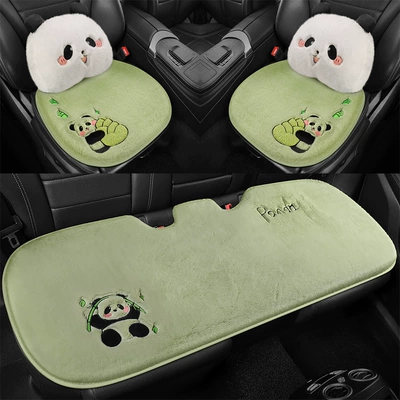 Piece Plush Without Backrest, Cute | Wool pad - three-piece-set-2-pillows-matcha-green