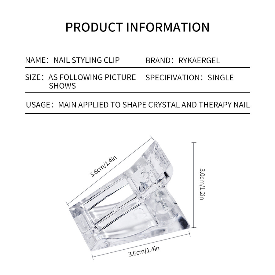 Arte de uñas extensión de cristal pegamento de uñas molde clip de fijación pieza de uñas de cristal que forma el clip pieza de uñas estable no curling herramienta de uñas