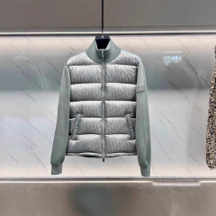 【现货】字母D高品质羊毛针织羽绒服拼接男士秋冬白鸭绒保暖外套