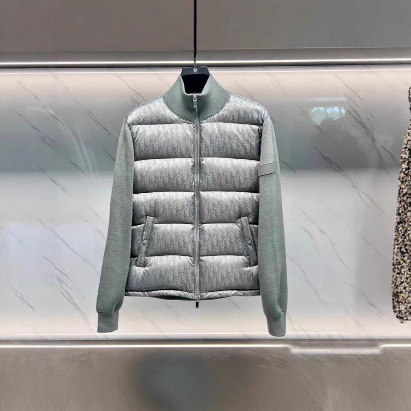 [in Stock] High-Quality Wool Knit down Jacket with Letter Design, Men's Autumn and Winter White Duck down Warm Coat