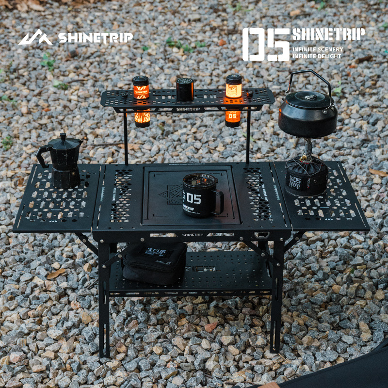 Shinetrip Outdoor Dark Wing Igt Tactical Foldableing Table Camping Style Portable Unit Multi-Functional Aluminum Alloy Table