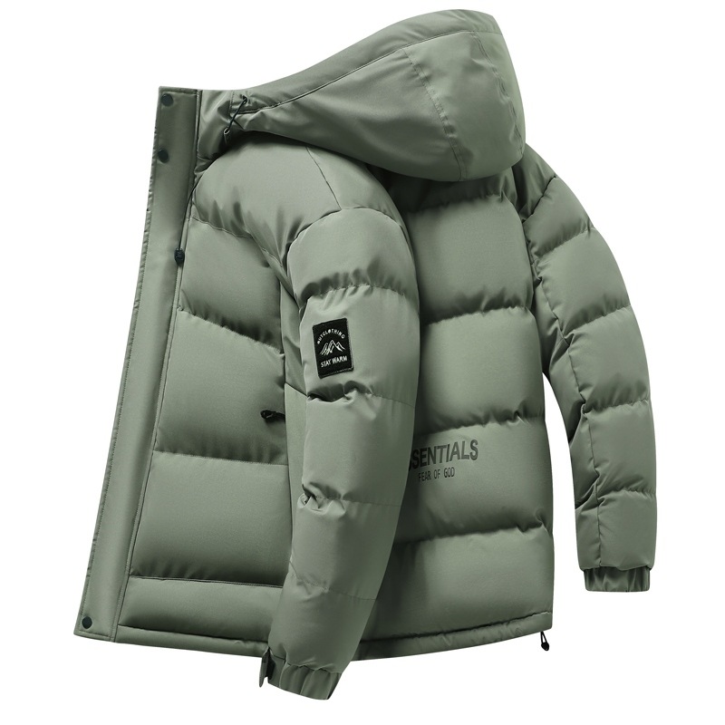 Invierno plumón de algodón hombre encapuchado abrigo caliente ligero 2024 nueva moda casual abrigo de algodón de aire versátil