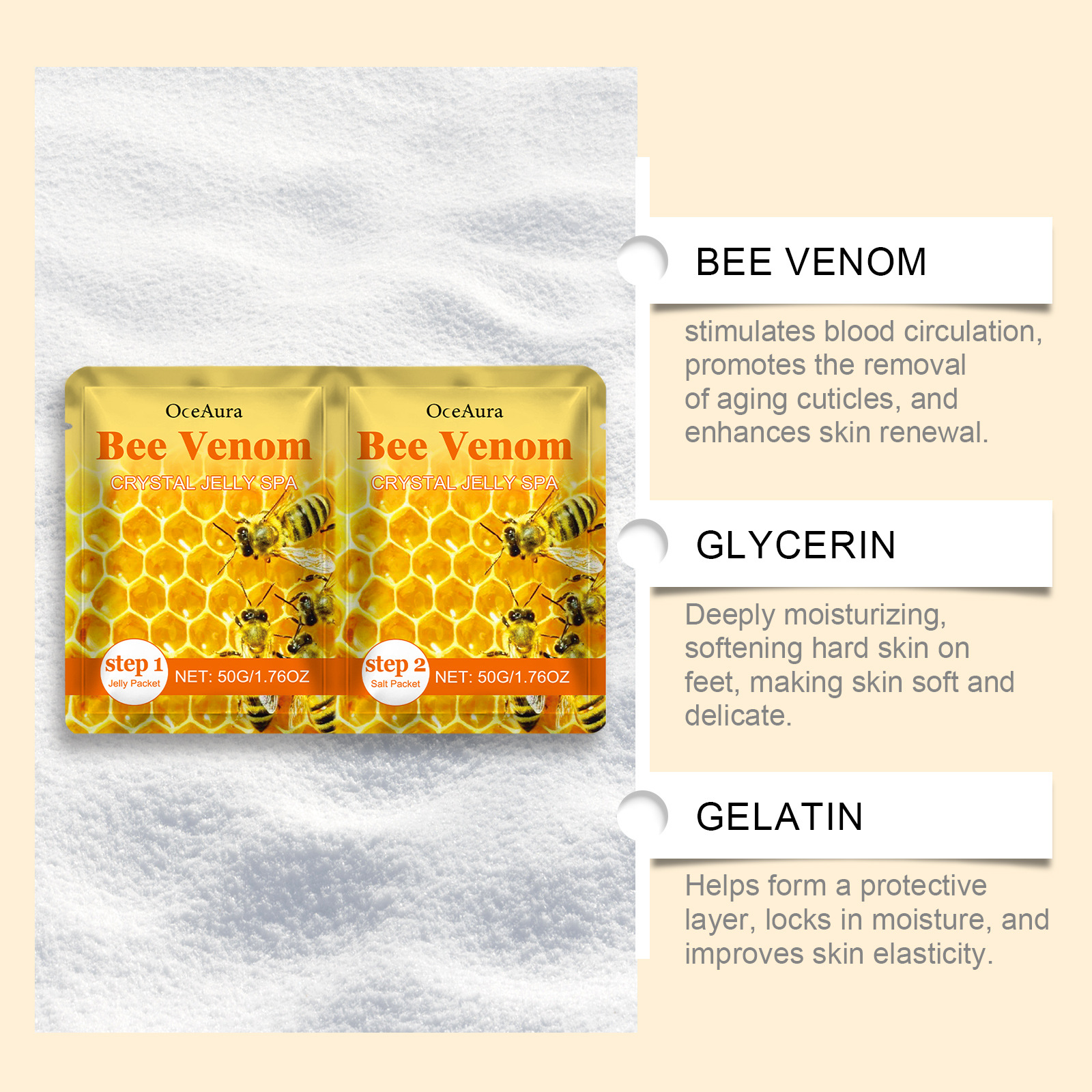 Serija Foot Crystal Mud, čiščenje stopal, vlaženje in pomlajevanje kože, zaščita stopal in namakanje stopal_voghion.com