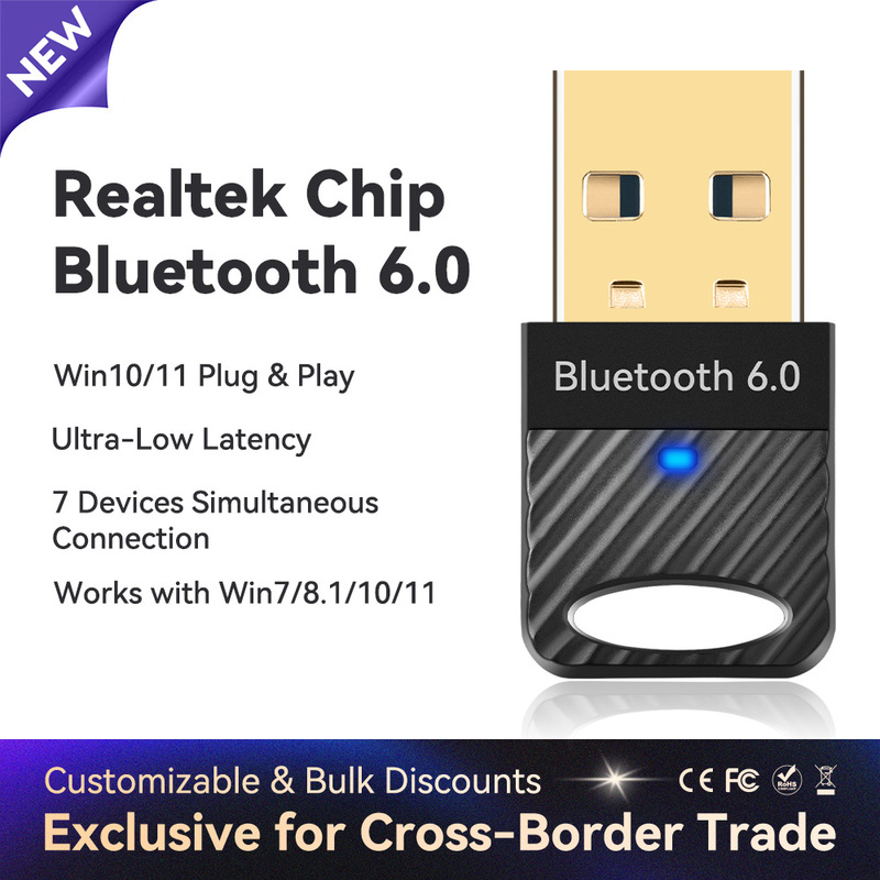 Bluetooth Receiver and Transmitter Compatible with 5.4 Desktop Computer Notebook - Driver-Free USB Bluetooth Adapter 6.0