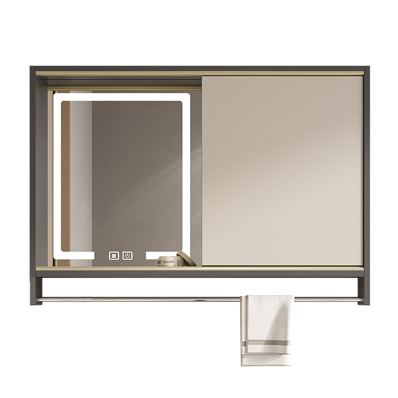 Feng Shui gabinete espejo gabinete de baño caja de espejo oculto combinación invisible baño inteligente Push-Pull gabinete de espejo montado en la pared