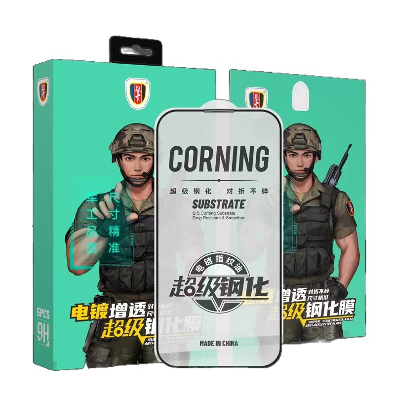 Military Electroplated Anti-Reflective Tempered Film Apple 17Promax Narrow Edge Tempered Film O-Type Foldableing Without Breaking with Dustproof Net