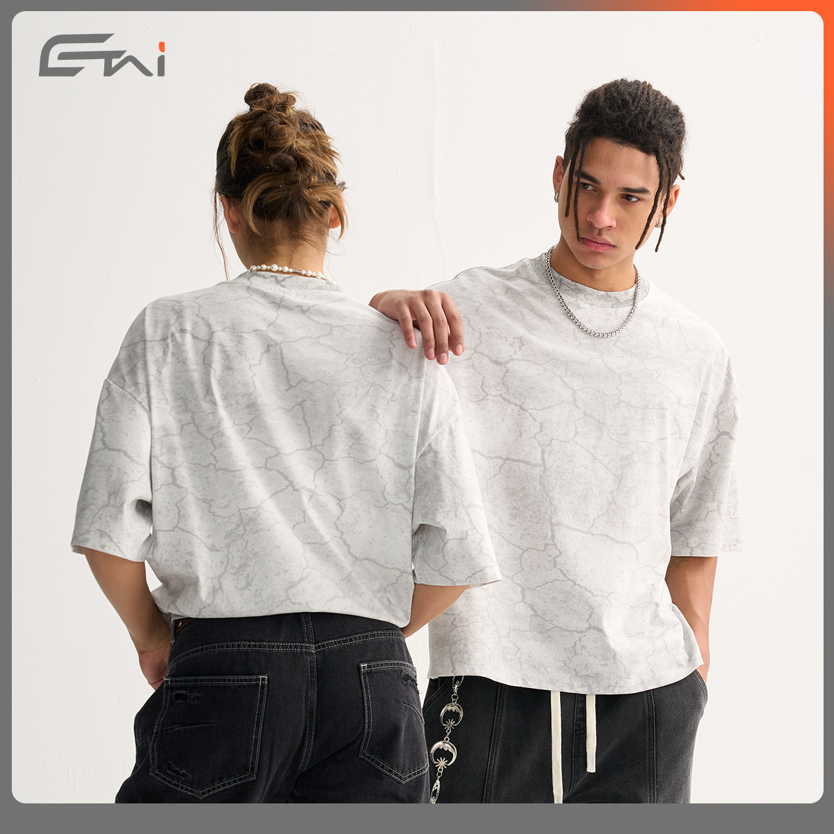 ETAI Hombre| Sucio sucio estilo retro residuos de tierra agrietado camiseta marca de moda masculina de alta calidad corta ancho tipo hombre mangas cortas