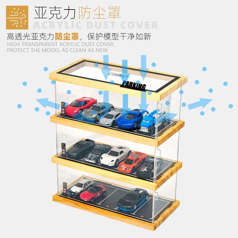 Modelo de Estacionamiento a Escala 1:64, Escena de Juguete, Caja de Exhibición Bubble Mart, Modelo de Coche Realista, Exhibición de Vehículos