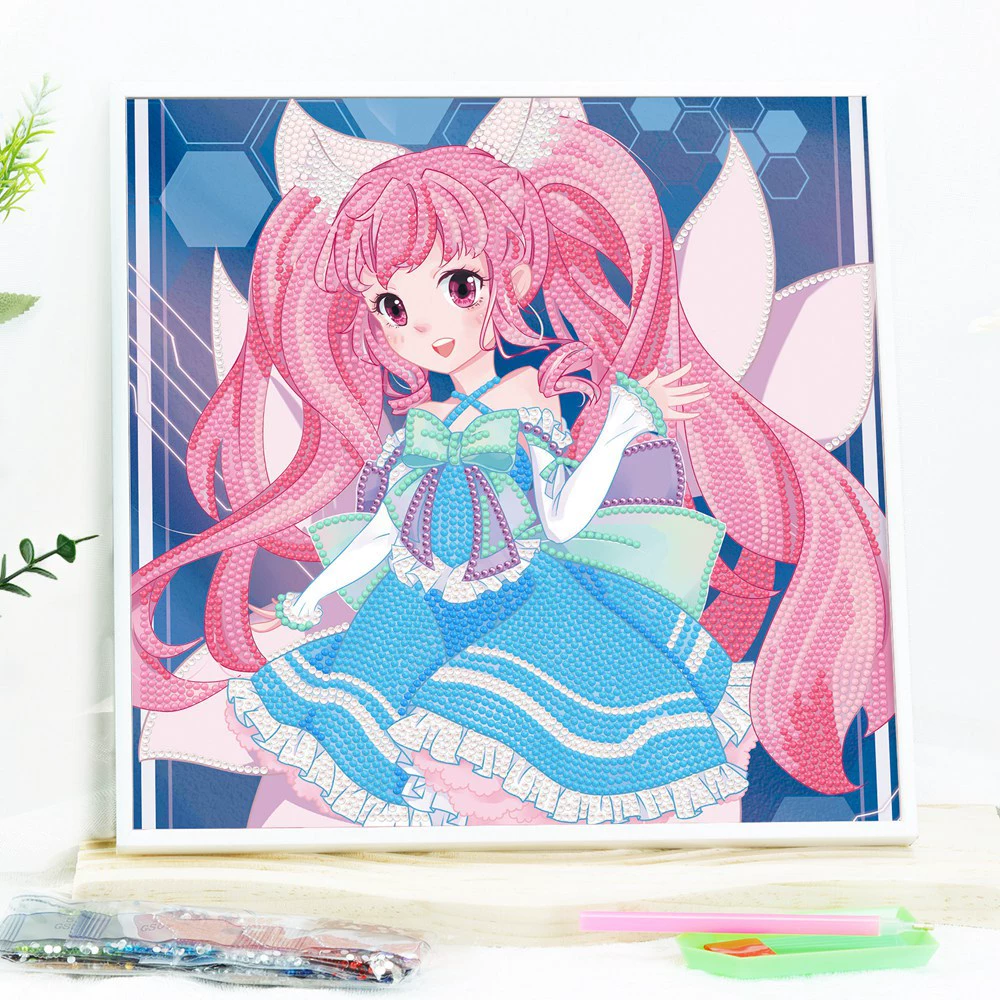 Погруженная драконья алмазная живопись 30 × 30 Bring Fragment Children Handmade DIY Drill Paste Painting Gift Girl Girlfriends Large