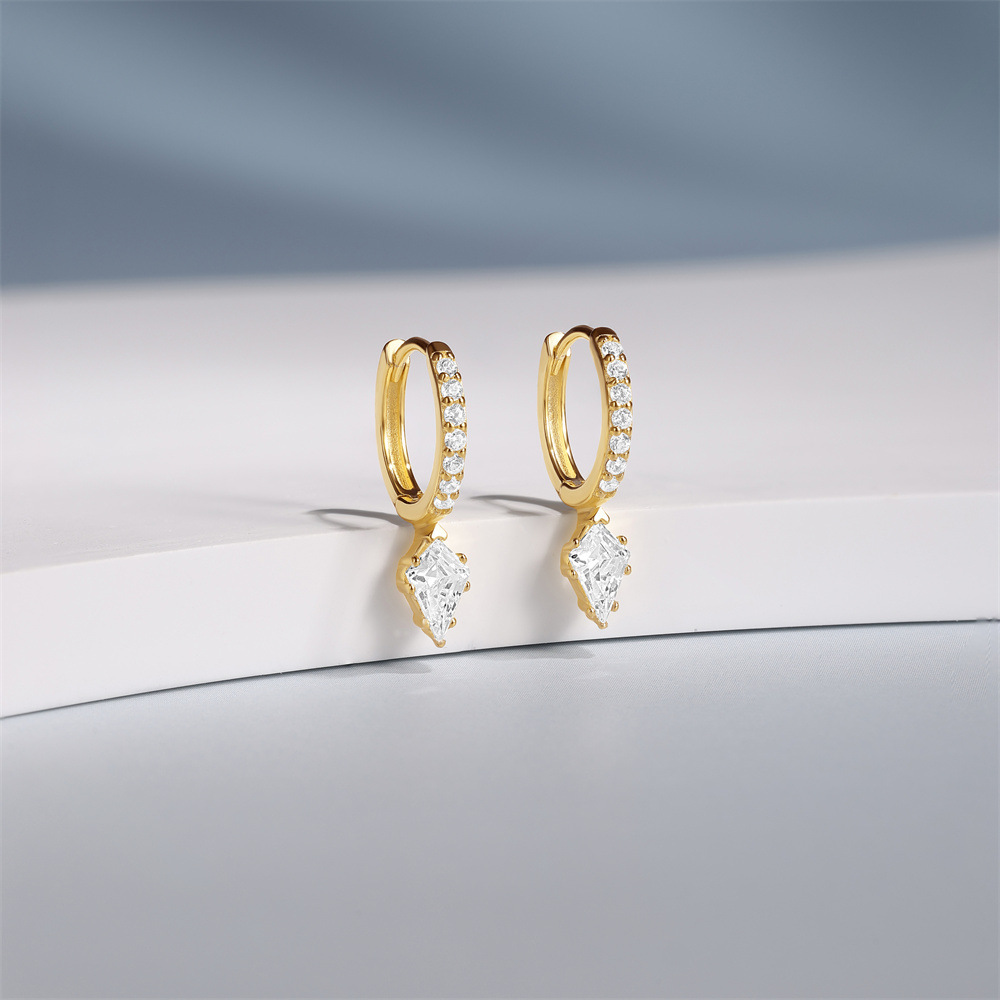 5g Weight 925 Sterling Silver Ear Needle Material Zircon Inlay Material Earrings Classification 1 Pair Quantity Holiday, Travel, Daily Occasion 925 Sterling Silver Material Geometric Pattern Women's Gender Plating Design Simple Style, Streetwear Style 1 Pair 925 Sterling Silver Zircon Geometric Earrings 15