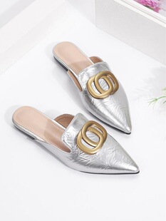 B 36051 Pointed Toe Mule Slippers ���^������Ь �羳�W��