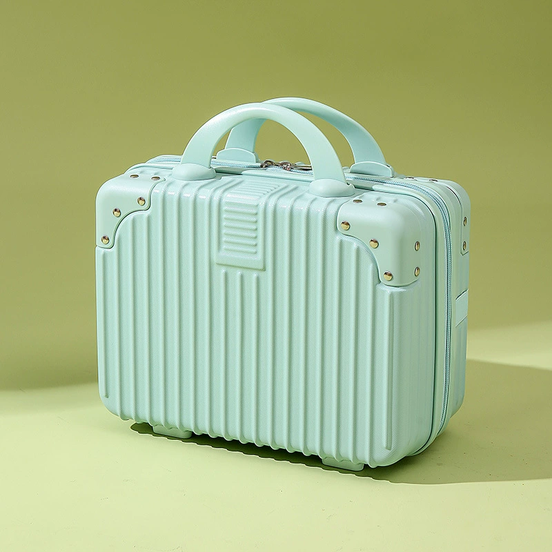 Mini Makeup Suitcase, 14-inch Portable Storage Box, Hard-shell Organizer with Password Lock