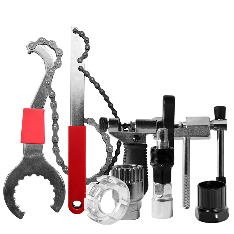 Eje central integrado volante fijo cola gancho llave tres en uno/bicicleta mantenimiento herramienta traje
