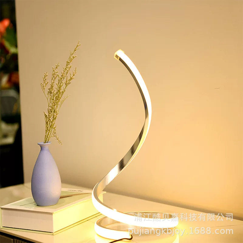 Настольная лампа-спираль LED 19×19×35 см, светло-роскошная ночная лампа, защита глаз