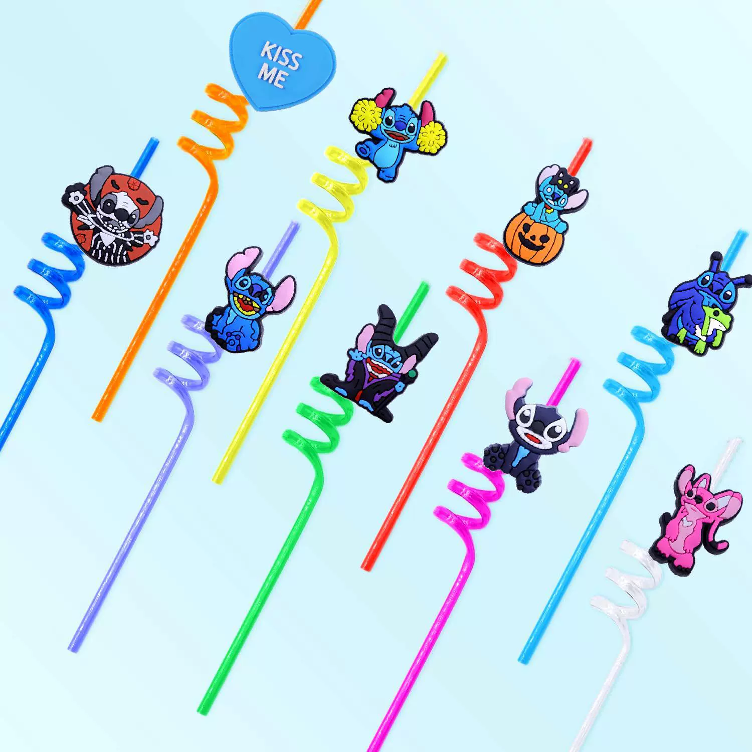 Amazon Stitch 2 соломинки AliExpress креативные и интересные мягкие клеевые материалы из ПВХ с героями мультфильмов для вечеринок