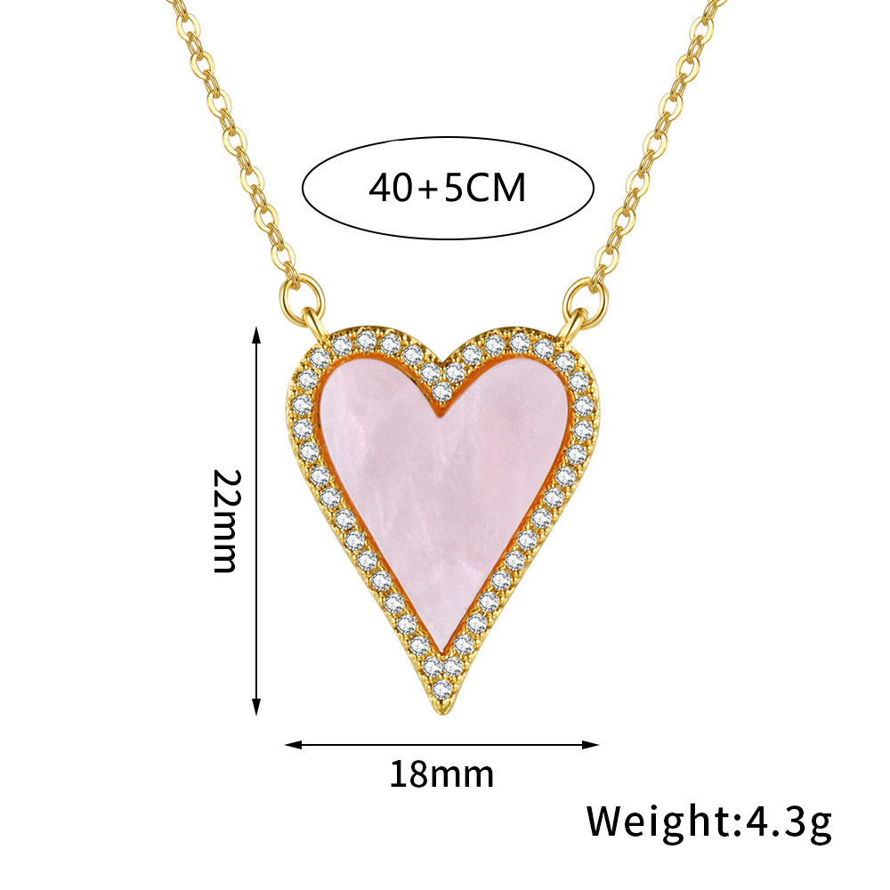 Holiday, Daily Occasion Copper Material Copper Inlay Heart Shape Rhinestones Pendant Necklace
