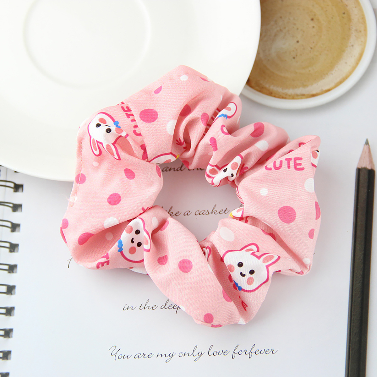 Spring And Summer New Rabbit Head Printing Children's Rubber Band Hair Rope display picture 3